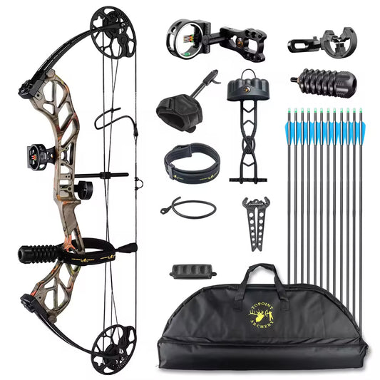 Ready to Hunt 31" Axle to Axle Hunting Compound Bow Pro Package CNC milling Riser