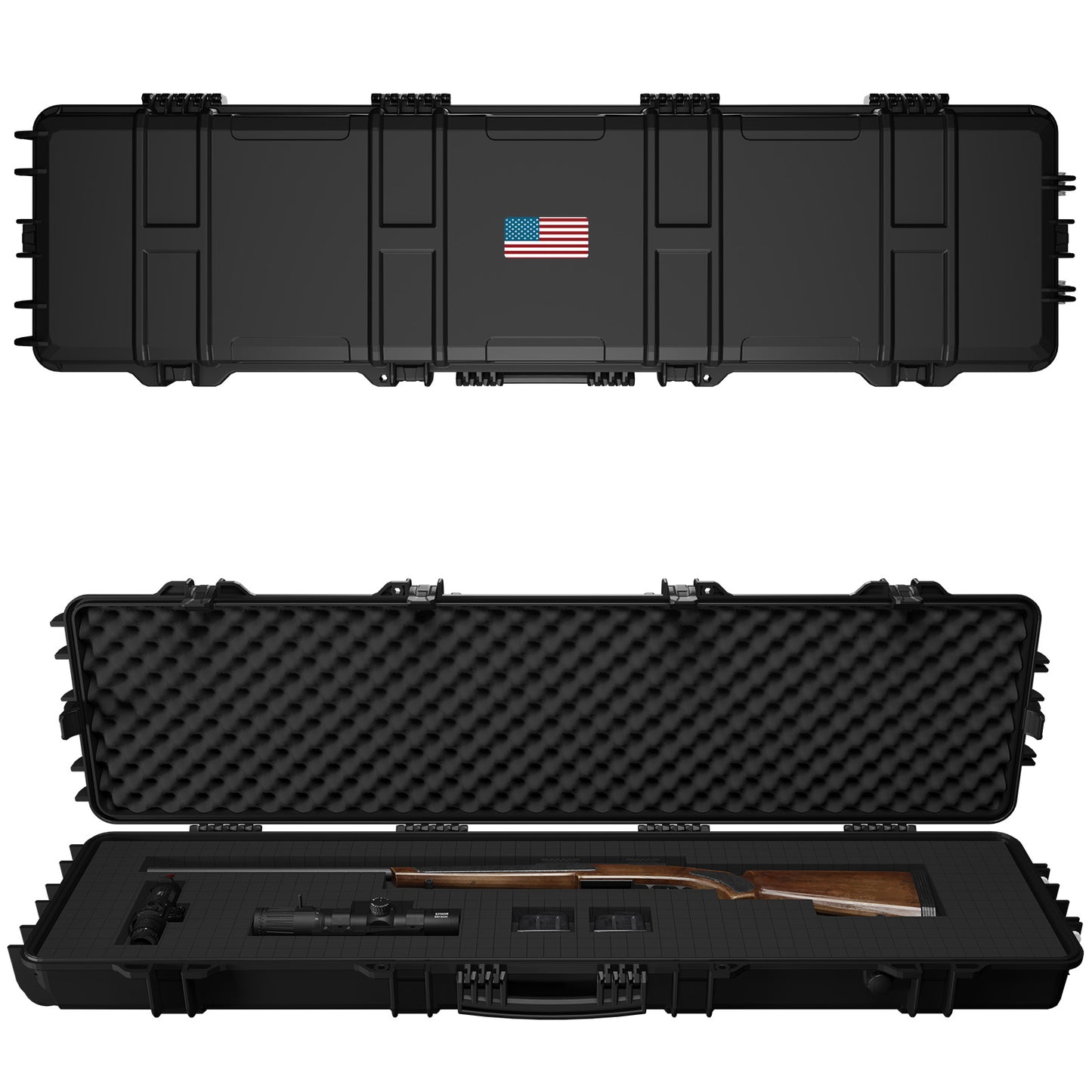 53" Tactical Hard Rifle Case, Waterproof & Shockproof w/ Foams