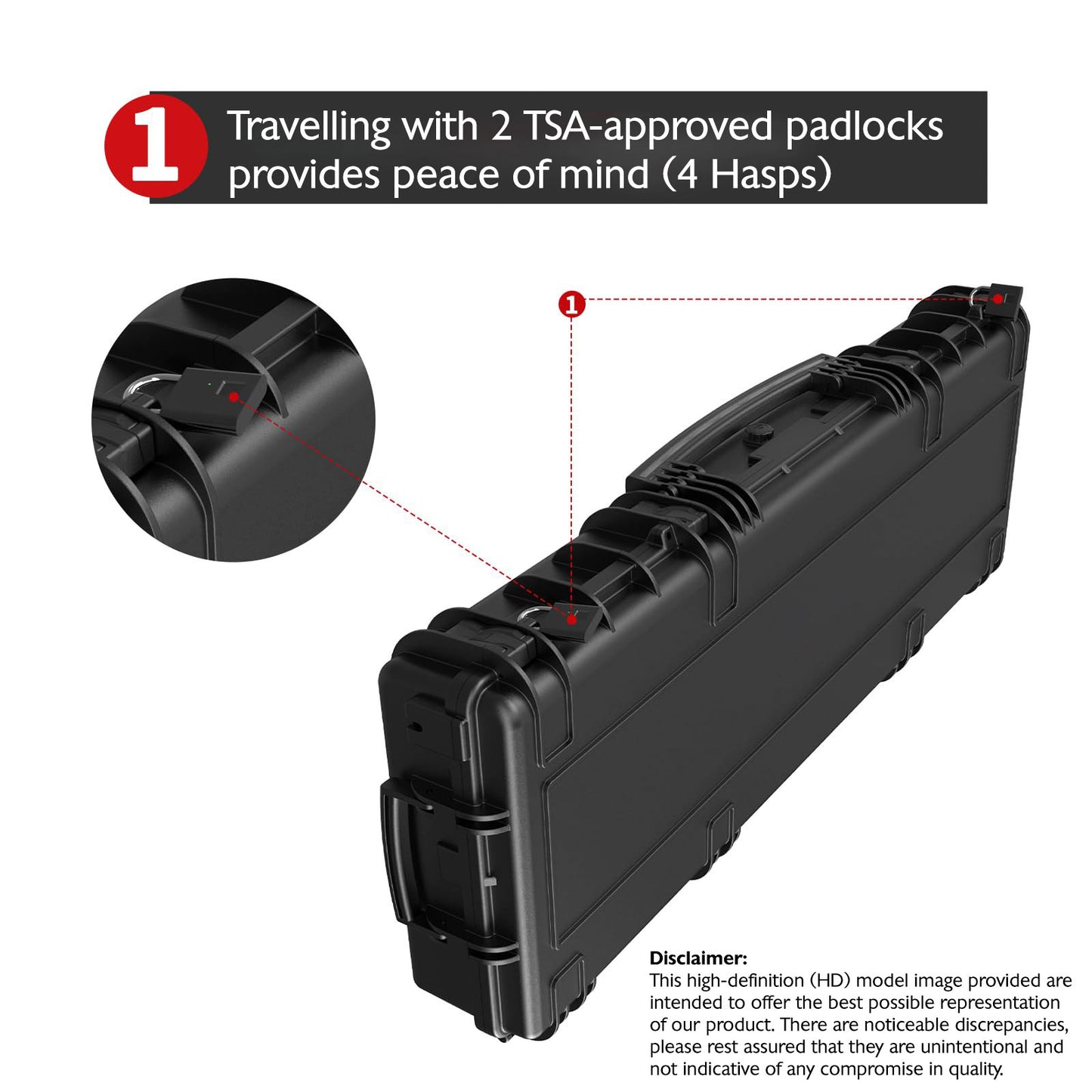 43" Tactical Hard Rifle Case, Waterproof & Shockproof w/ Foams