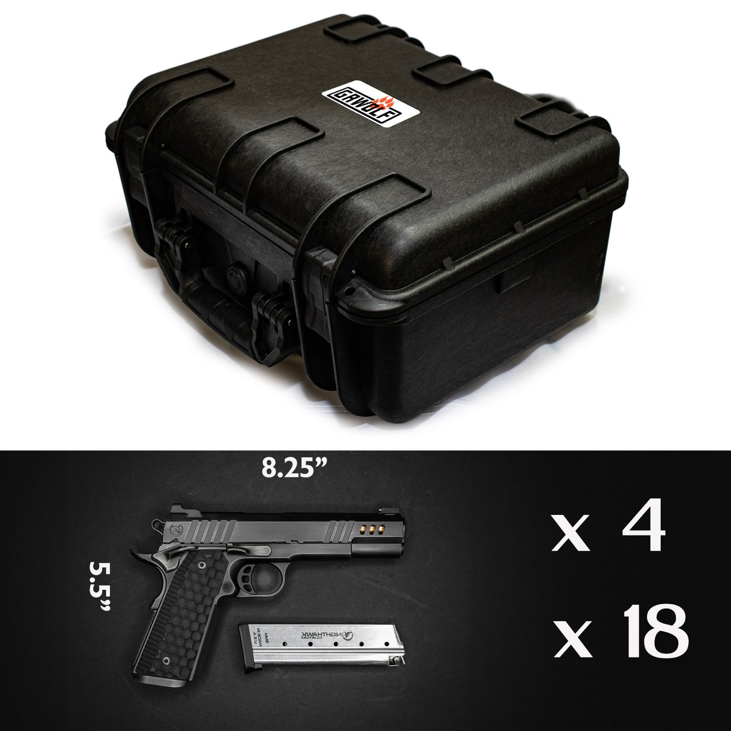 GRWOLF Versatile Pre-Cut Foam Tactical Pistol Case